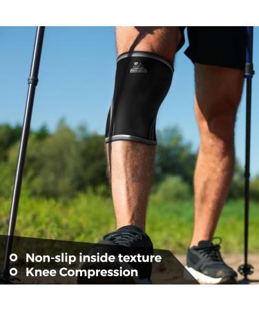 Nordic Lifting 7mm Neoprene Knee Sleeves for Hiking - Durable Compression Support (USPA Approved) - Black XS X-Small Pair - Buy Online on GoSupps.com