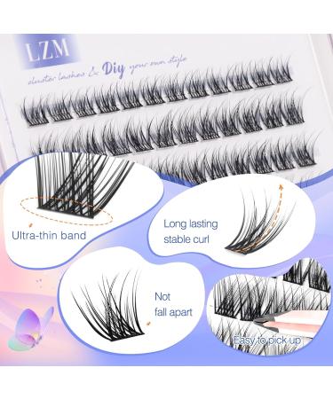 Buy LZM Lashes - 84 PCs Individual D Curl DIY False Eyelashes 8-14MM | Natural Cat Eye Look - Buy Online on GoSupps.com