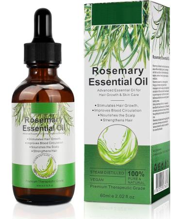 2.02 Oz Organic Rosemary Oil for Hair Growth & Scalp Massage | 100% Pure Essential Oil for Eyebrows Eyelashes & Skin Care - Buy Online on GoSupps.com