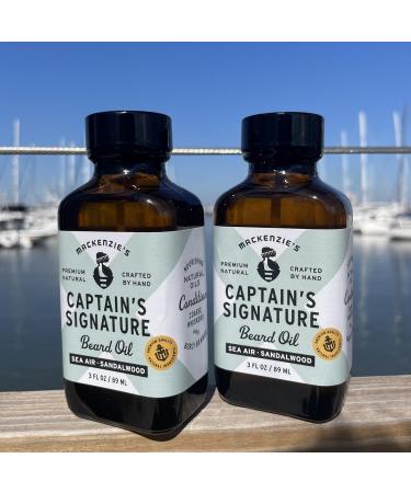MACKENZIE S Captain's Signature Beard Oil | Natural Nourishing Gift for Fishermen & Men | Sea Air & Sandalwood Scent - 3 OZ - International Shipping Available - Buy Online on GoSupps.com
