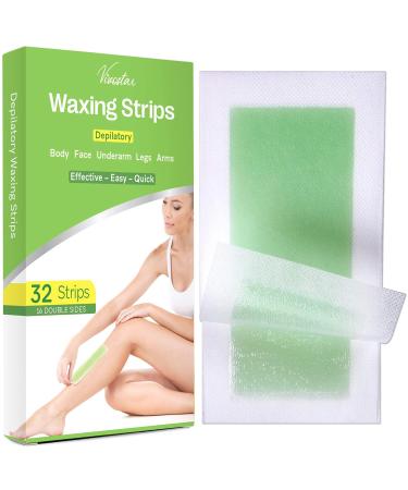 Wax Strips Hair Removal Kit for Women - Large Size 32 Count, for Arms, Legs, and Brazilian Bikini - Buy Online on GoSupps.com