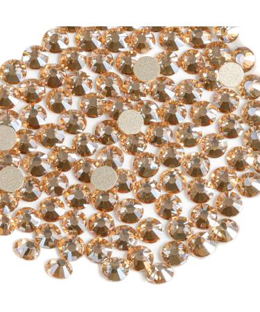 Beadsland 288 pieces flat back rhinestones nail crystals rhinestones for nails golden champagne SS30 (6.4-6.6mm) Golden champagne SS30/288PCs