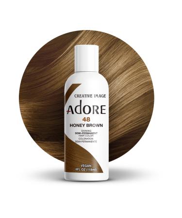 Adore Semi Permanent Hair Color - Vegan and Cruelty-Free Hair Dye - 4 Fl Oz - 048 Honey Brown (Pack of 1) 048 Honey Brown 4 Fl Oz (Pack of 1)