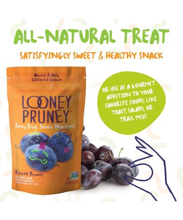 Looney Pruney Pitted Dried Prunes - California-Grown, Kosher, No Added Sugar, 6 Pack - Buy Online on GoSupps.com