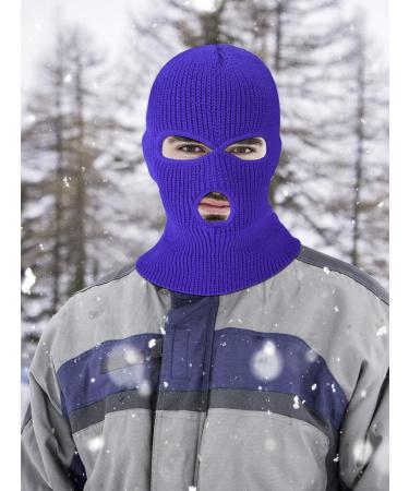 Geyoga Kid Size Royal Blue 3 Hole Winter Knitted Balaclava Ski Mask - Full Face Cover for Outdoor Sports - Buy Online on GoSupps.com