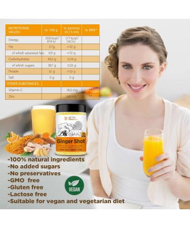Ginger Shot with Vitamin C and Zinc - 60 Turmeric and Orange Infused Shots - Buy Online on GoSupps.com