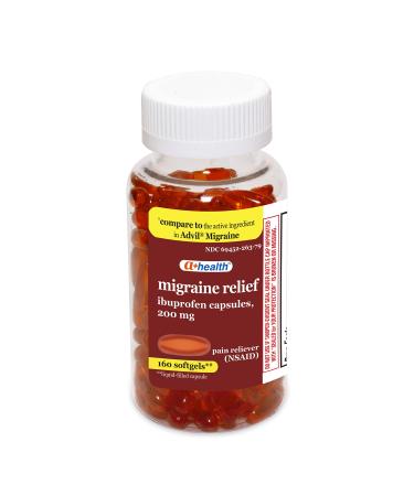 A+Health Ibuprofen Migraine 200 Mg Pain Reliever NSAID, Made in USA, 160 Count