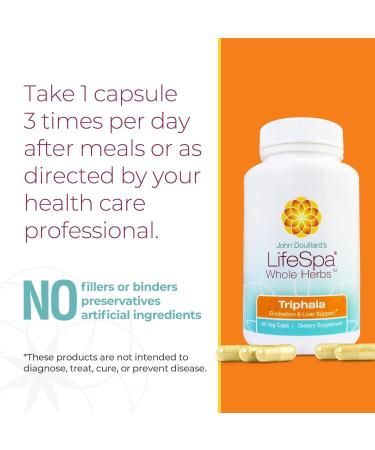 LifeSpa Whole Herbs Triphala Capsules | Colon Cleanser | Digestive Cleanse | Supports Healthy Digestion | for Relief of Constipation | 90 Capsules 500mg - Buy Online on GoSupps.com