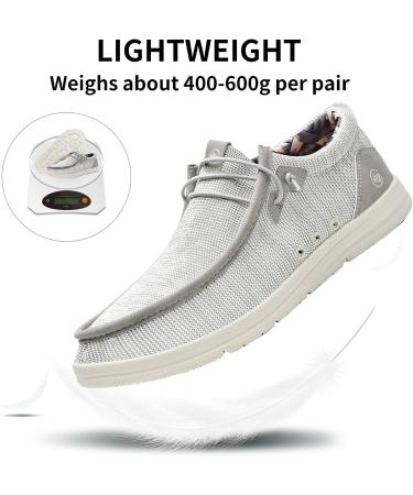 Osbdan Men's Arch Support Walking Shoes - Lightweight Slip On Loafers for Foot Pain Relief with Orthotic Insoles | Size 8 Lightgrey - Buy Online on GoSupps.com