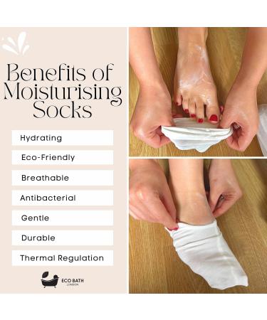 Eco Bath London Moisturising Socks - 1 Pair Breathable Soft Foot Moisturiser Socks for Overnight Hydration - Buy Online on GoSupps.com