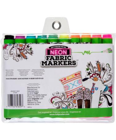 Tulip Permanent Neon Fabric Brush Tip Markers - Set of 10 - Buy Online on GoSupps.com
