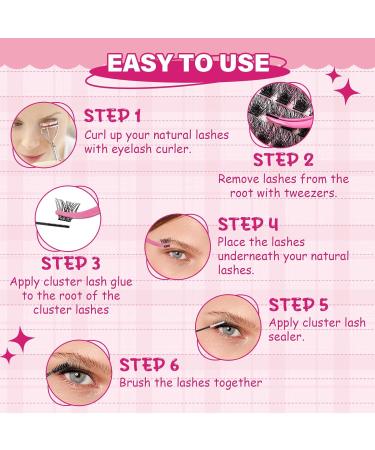 120 Pcs Individual Cluster Lashes - DIY Lash Extensions - Volume Wispy Lashes - Super Thin Band - Reusable and Comfortable - Velvety D-8-16 Mix - Buy Online on GoSupps.com