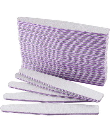 Professional 100/180 Nail Files - Double-Sided Gel Nail Tools for Manicure & Nail Art | Smirel Paper Gray & Purple - 25 Pack - Buy Online on GoSupps.com