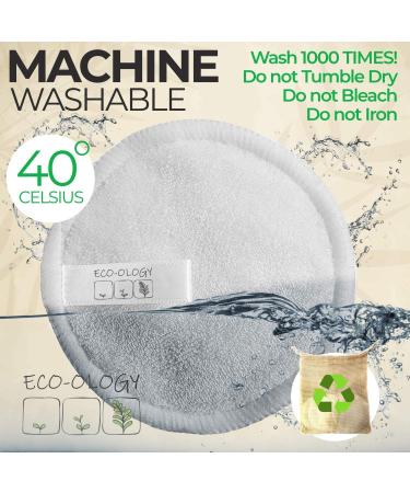 ECO-OLOGY 20 Reusable Makeup Remover Pads with Bamboo Storage Pot 100x Biodegradable Ear Buds and Cotton Laundry Bag. Reusable Cotton Pads for Cleansing or Removing Makeup - Buy Online on GoSupps.com