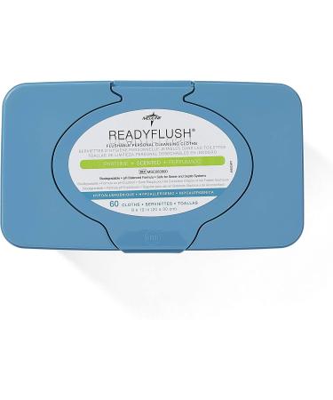 Medline ReadyFlush Large Adult-Sized 8x12 Personal Cleansing Cloths - Tub of 60 Flushable Wipes | Convenient Hygiene Solution - Buy Online on GoSupps.com