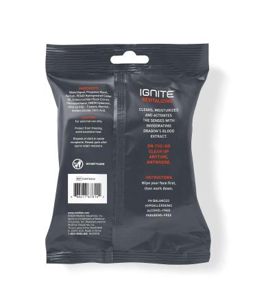 Ignite Men's Body Wet Wipes - Revitalizing Scent, Extra Thick 8x8 Shower Wipes, 10 Count (Pack of 5), 50 Wipes Total - Buy Online on GoSupps.com