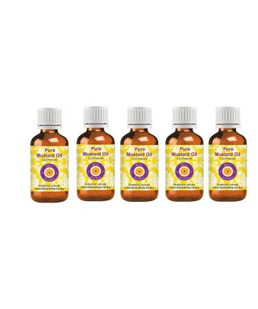 Deve Herbes Deve Herbes Pure Mustard Oil (Brassica juncea) - Natural Therapeutic Grade Cold Pressed - 100ml - Pack of 5