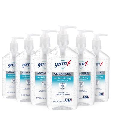 Germ-X Advanced Hand Sanitizer, Original, Pump Bottle, 12 Fluid Ounce (Pack of 6), 12 Fl Oz
