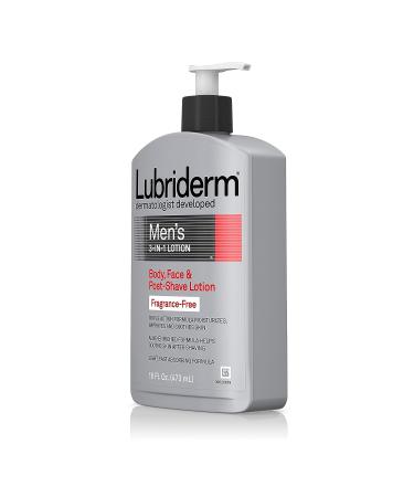Lubriderm Men's 3-In-1 Moisturizing Body Lotion with Aloe | 16 fl. oz - Hydrating Formula for Men's Skin - Buy Online on GoSupps.com