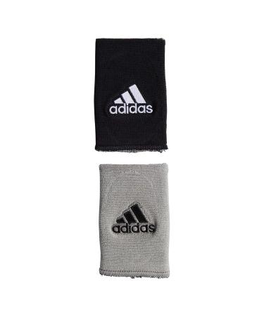 adidas Interval Large Reversible Wristband Black/Aluminum 2 One Size