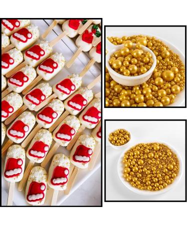 Select Edible Pearls Baked With Love | 130g | Gold Sugar Cake Sprinkles Edible Cake Decorations Sugar Balls For Cupcakes- Perfect for Weddings Christenings & Parties - Buy Online on GoSupps.com