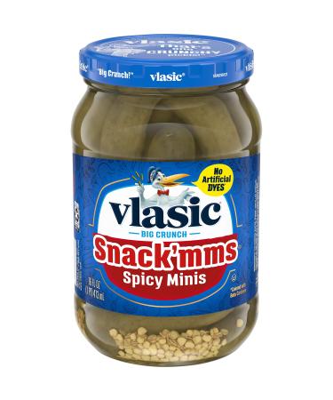 Vlasic Snack'mms Spicy Minis Pickles, 6 - 16 Ounce Jars (Pack of 6)