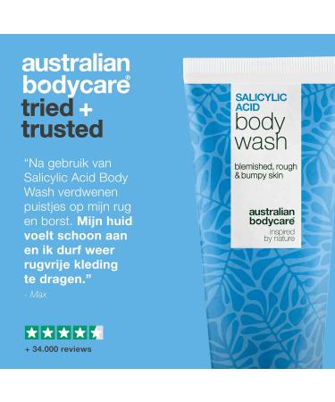 Australian Bodycare Salicylic acid shower gel against pimples on buttocks back and chest with salicylic acid niacinamide zinc PCA and moisturizing glycerin - Buy Online on GoSupps.com