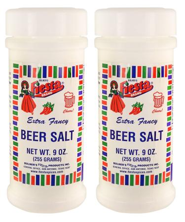 Bolner's Fiesta Brand Extra Fancy Beer Salt and Rimming Salt, 9 Ounce Shaker (Pack of 2, No MSG)