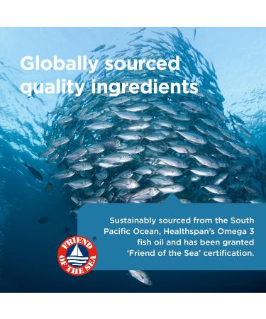 Healthspan Super Strength Omega 3 6 & 9 1200mg (90 Capsules) | Brain, Eye & Heart Health | Premium Fish, Borage & Olive Oils - Buy Online on GoSupps.com