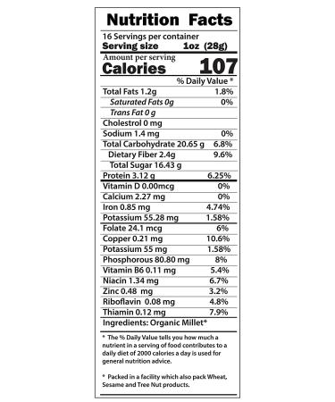USA Grown Organic Millet Whole Grain Seeds - Non-GMO Hulled Bulk Raw - 5LB Pack - 5 Pound - Buy Online on GoSupps.com