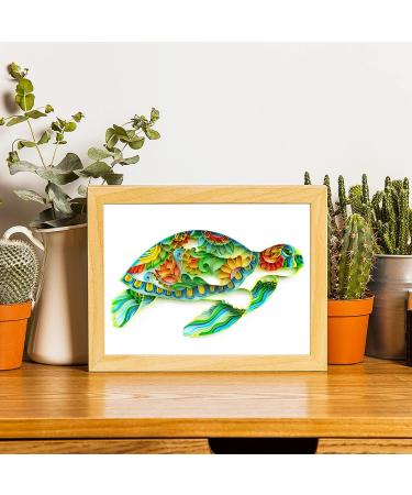 Quilling Kit for Adults - Handmade DIY Craft Set for Beginners - Paper Filigree Painting Tools - Room Wall Art Decor - Green Turtle Design 8x10 inch (Basic) - Buy Online on GoSupps.com
