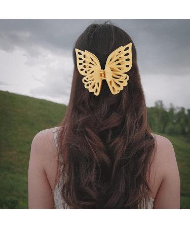 YISSION 2PCS Big Butterfly Hair Clips for Women - Cute Large Hair Claw Clips for Thin & Thick Hair - Beige & Black Hair Accessories - Buy Online on GoSupps.com