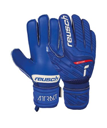 Reusch Unisex Youth Attrakt Silver Junior Goalkeeper Gloves 6 Deep Blue / Deep Blue