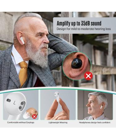 Sensley S01 Rechargeable Hearing Aids for Seniors & Adults - Noise Canceling Invisible Amplifier with Portable Charging Case (Pearl White) - Buy Online on GoSupps.com