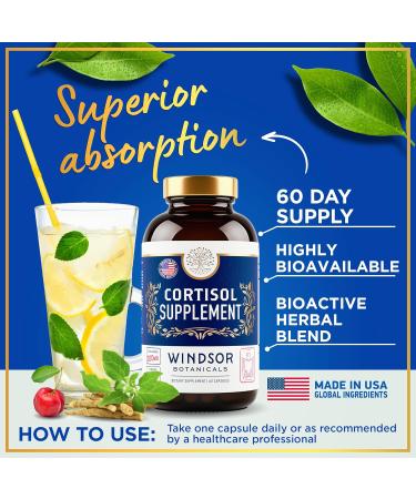 15-IN-1 Cortisol Supplements for Women & Men - Cortisol Reducer Manager with Ashwagandha Acerola L-Tyrosine Vitamin C B6 - Mood Stress Relief Restful Sleep Support - 60 Capsules 60-Day Supply - Buy Online on GoSupps.com