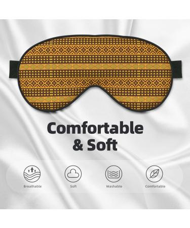 Yellow & Brown Triangles Print Night Blackout Eyeshade | Elastic Strap | Perfect for Travel Naps & Shift Work - Buy Online on GoSupps.com