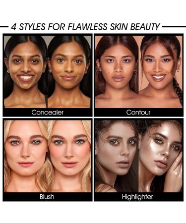 12 Colors Cream Makeup Palette for Cheeks - Blush Contour Concealer & Highlighter - Waterproof & Long-Lasting with Brush - Multi-functional Face Palette (Set #05 - Buy Online on GoSupps.com