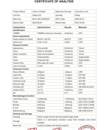 Lithium Orotate 20 Grams Raw Powder Purity 99% Min Include 100mg Scoop Helps Maintain Cognitive Function & Memory Healthy Aging Brain Supplement & Mood Support - Buy Online on GoSupps.com