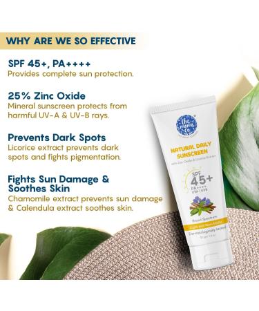 The Moms Co. Mineral Sunscreen for Women & Men with 25% Zinc Oxide | SPF 45+ PA++++ | Non-Greasy | Protection from UVA & UVB | No White Cast | Dermatologically Tested- 50 Gm - Buy Online on GoSupps.com