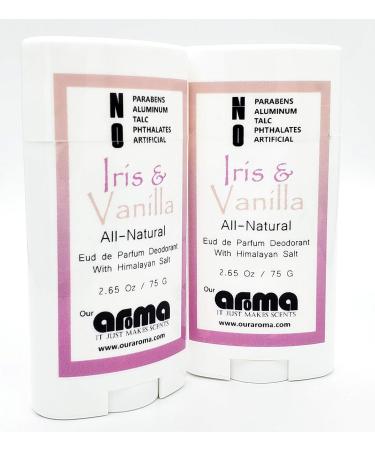 Our Aroma All Natural Deodorant for Women - Vegan No Aluminium or Gluten Cruelty Free - Free of Parabens & Sulfates - Iris & Vanilla Scent - Buy Online on GoSupps.com
