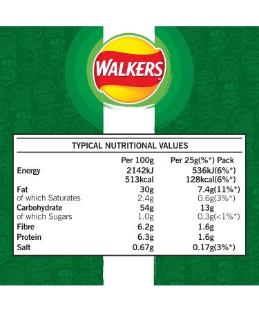 Walkers Less Salt Dash of Salt & Vinegar 6pk Green - Buy Online on GoSupps.com