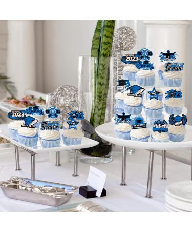 TEICTS Graduation Party Decor 2023 Graduation Party Cupcake Toppers 24 PCS Congrats Grad Cake Toppers Blue and Silver Cupcake Toppers 2023 Graduates Class of 2023 Party Decor (UK-OP-GradCupcakeBlue) - Buy Online on GoSupps.com