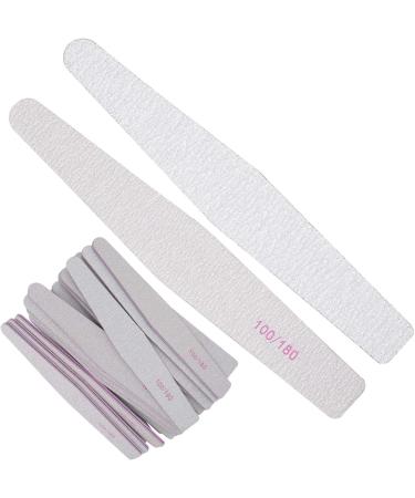 Nail Files 25 Pieces 100/180 Grit Double-Sided Polishing Tools for Acrylic Fake Nails with Sandpaper Surface Foam Layer and Plastic Back - Buy Online on GoSupps.com