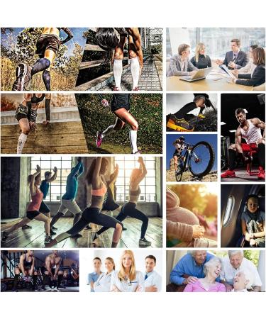 Aidexnba Compression Socks for Women & Men (8 pairs)- Best Support for Medical Nurses Running Hiking Recovery cycling 004 Black/Black/Multi/Navy/Black/Black/Black/Red Large-X-Large - Buy Online on GoSupps.com