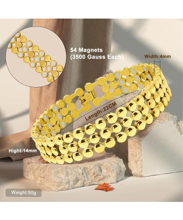 JEROOT 3X Strength Magnetic Bracelet for Women - Titanium Steel Gold Adjustable (3500 Gauss) - International Shipping Available - Buy Online on GoSupps.com