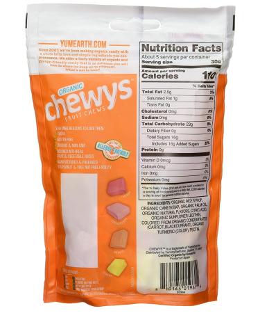 YumEarth Organic Chewy Fruit Chews - Lemon, Orange, Strawberry, Cherry - 5 oz - Natural & Chewy Candy - Buy Online on GoSupps.com