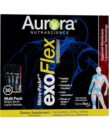 Aurora Nutrascience, Micro-Pack Liposomal exoFlex+ Vitamin C, Joint Support, Eggshell Membrane with BiovaFlex, Curcumin, & Boswellia, 30 Single-Serve Packets - Buy Online on GoSupps.com