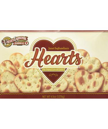 Valley Lahvosh Hearts Crackers 4.5 oz (Pack of 4)