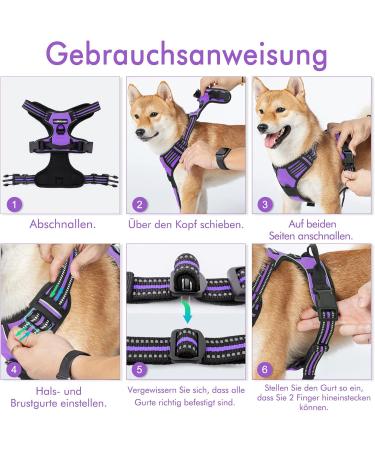 Rabbitgoo Medium Dog Harness - No Pull Adjustable Breathable with Reflex Stripes - Safe Control for Large Dogs - Purple (1 Pack) - Buy Online on GoSupps.com