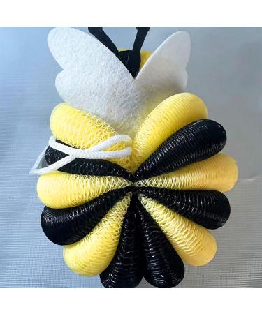 SHIDOW Bumble Bee Loofah - Cute Cartoon Animal Bath Sponges for Girls & Women | Soft Mesh Shower Pouf Scrubber (2 Pcs - Buy Online on GoSupps.com